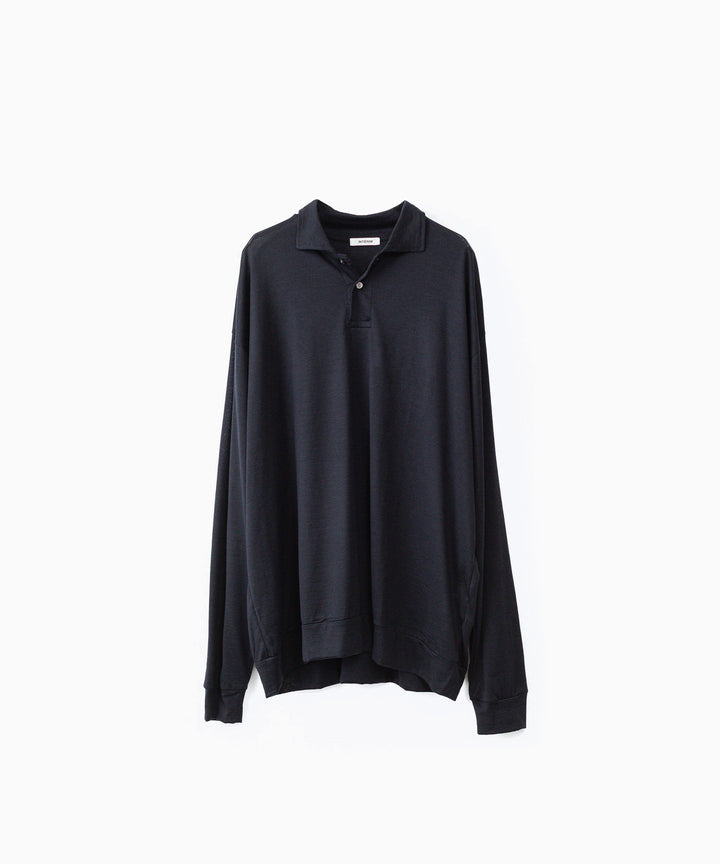INTÉRIM インテリムのSILK COTTON JERSEY DEADSTOCK FABRIC HYPER BIG LONG POLO SHIRTのVULCAN 公式通販サイトsession福岡セレクトショップ