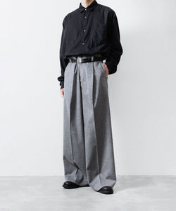 ssstein / シュタイン】W/CA BEAVER EXTRA WIDE TROUSERS - GREY ssstein / シュタイン】W/CA BEAVER EXTRA WIDE TROUSERS - GREY