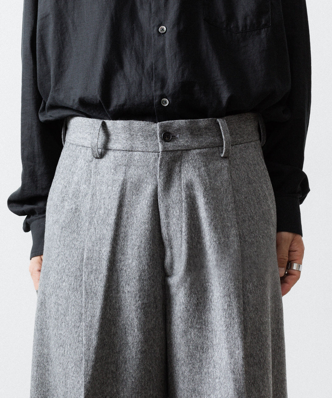 ssstein(シュタイン)のW/CA BEAVER EXTRA WIDE TROUSERS - GREYの公式通販サイトsession福岡セレクトショップ
