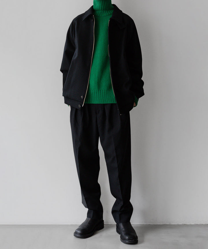 stein(シュタイン)の23AWコレクションOVERSIZED MELTON HARRINGTON ZIP JACKETのBLACK
