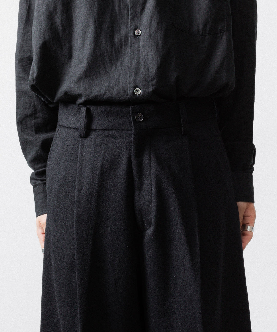 ssstein(シュタイン)のW/CA BEAVER EXTRA WIDE TROUSERS - BLACKの公式通販サイトsession福岡セレクトショップ