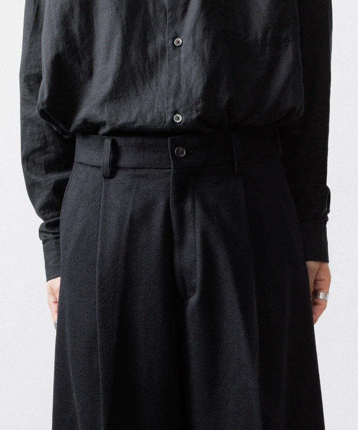 ssstein(シュタイン)のW/CA BEAVER EXTRA WIDE TROUSERS - BLACKの公式通販サイトsession福岡セレクトショップ