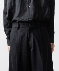 ssstein / シュタイン】W/CA BEAVER EXTRA WIDE TROUSERS - BLACK