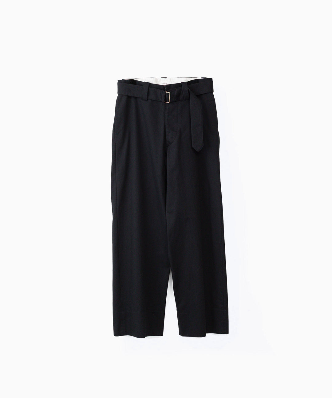 INTÉRIM インテリムのFABRIC WASHER CHINO  BELTED FRENCH ARMY MIL BAGGY TROUSERのBLACK 公式通販サイトsession福岡セレクトショップ