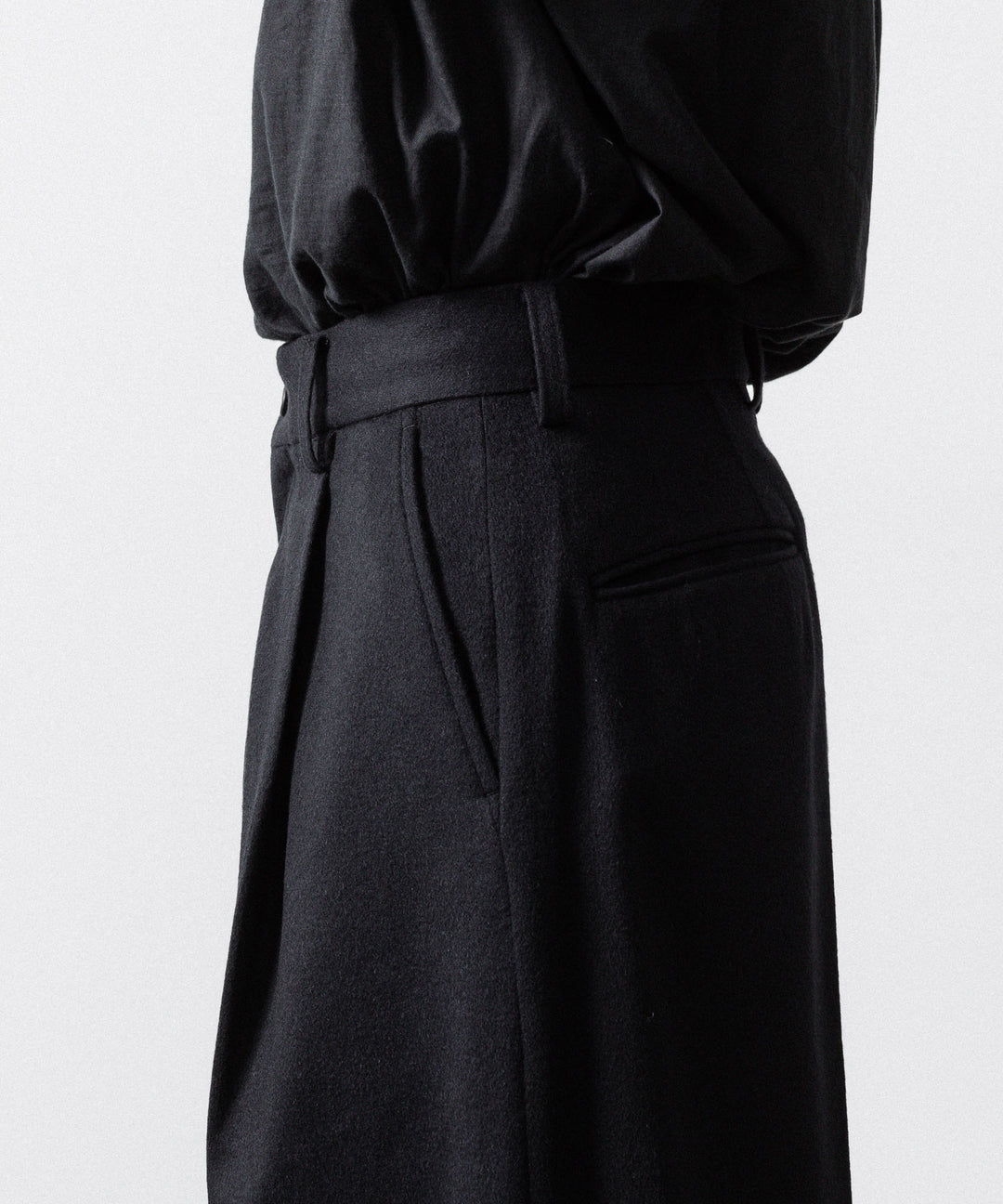 ssstein(シュタイン)のW/CA BEAVER EXTRA WIDE TROUSERS - BLACKの公式通販サイトsession福岡セレクトショップ