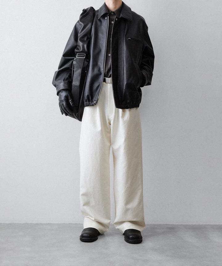 ssstein(シュタイン)のDOUBLE WEAVE COTTON ONE TUCK WIDE PANTS - CREAMの公式通販サイトsession福岡セレクトショップ