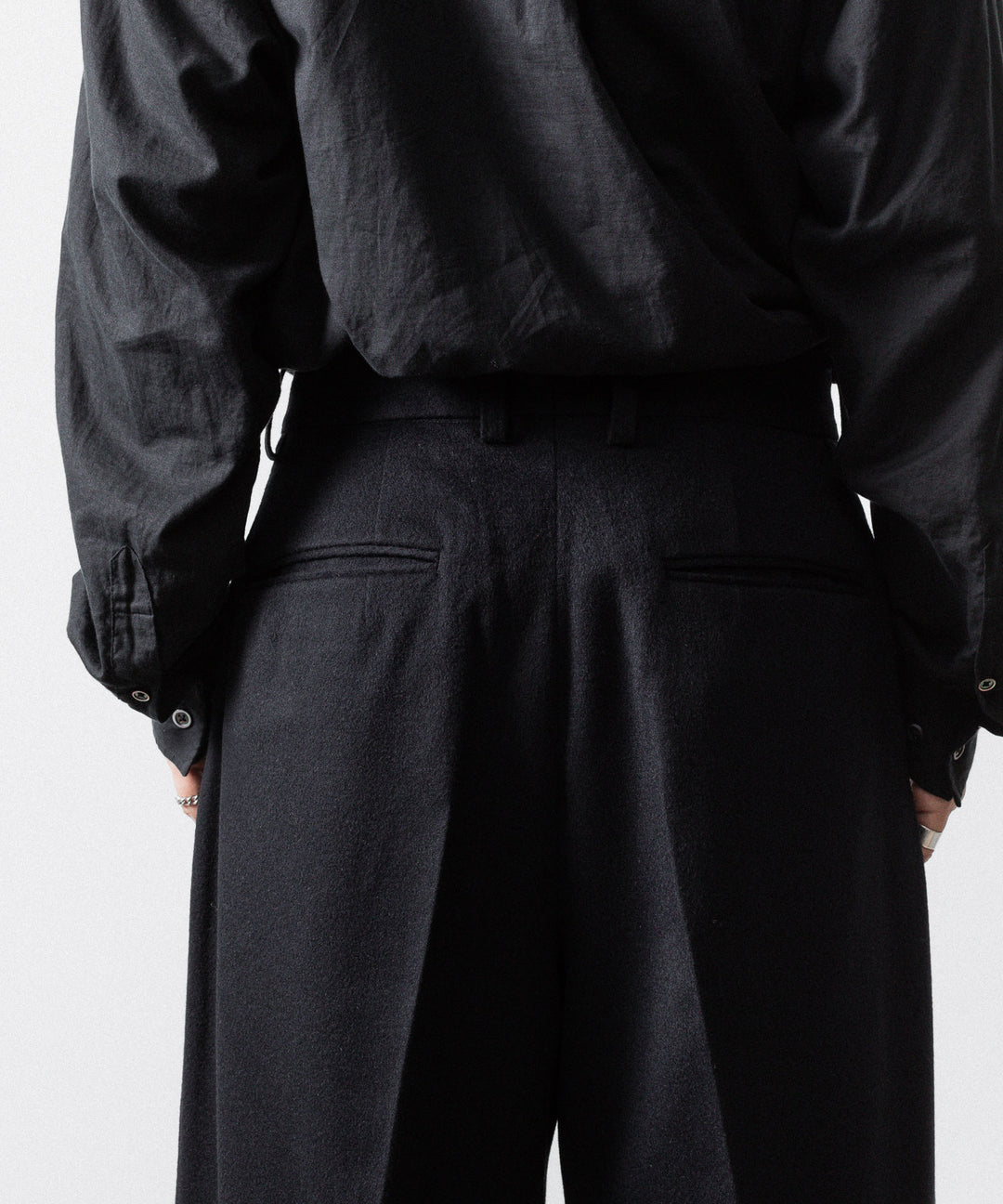 ssstein(シュタイン)のW/CA BEAVER EXTRA WIDE TROUSERS - BLACKの公式通販サイトsession福岡セレクトショップ