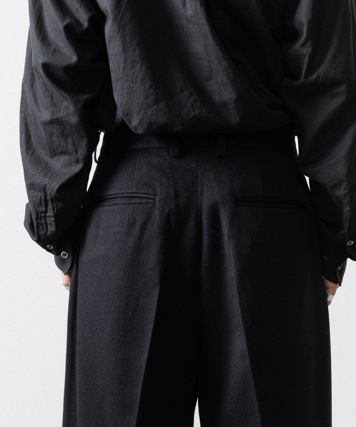 ssstein(シュタイン)のW/CA BEAVER EXTRA WIDE TROUSERS - BLACKの公式通販サイトsession福岡セレクトショップ