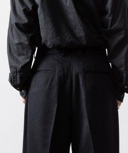 ssstein / シュタイン】W/CA BEAVER EXTRA WIDE TROUSERS - BLACK