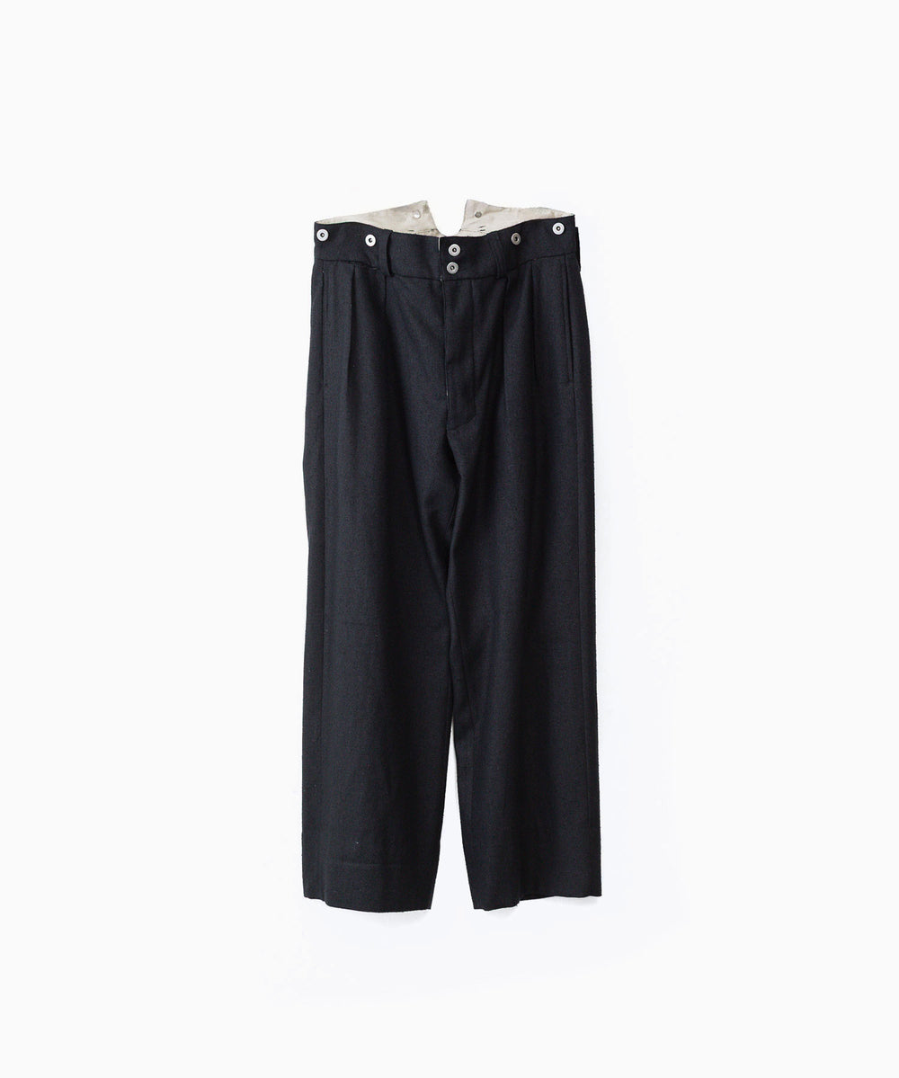 INTÉRIM インテリムのSILK LINEN "BOURGERON" FRENCH WORK TROUSERのBLACK 公式通販サイトsession福岡セレクトショップ