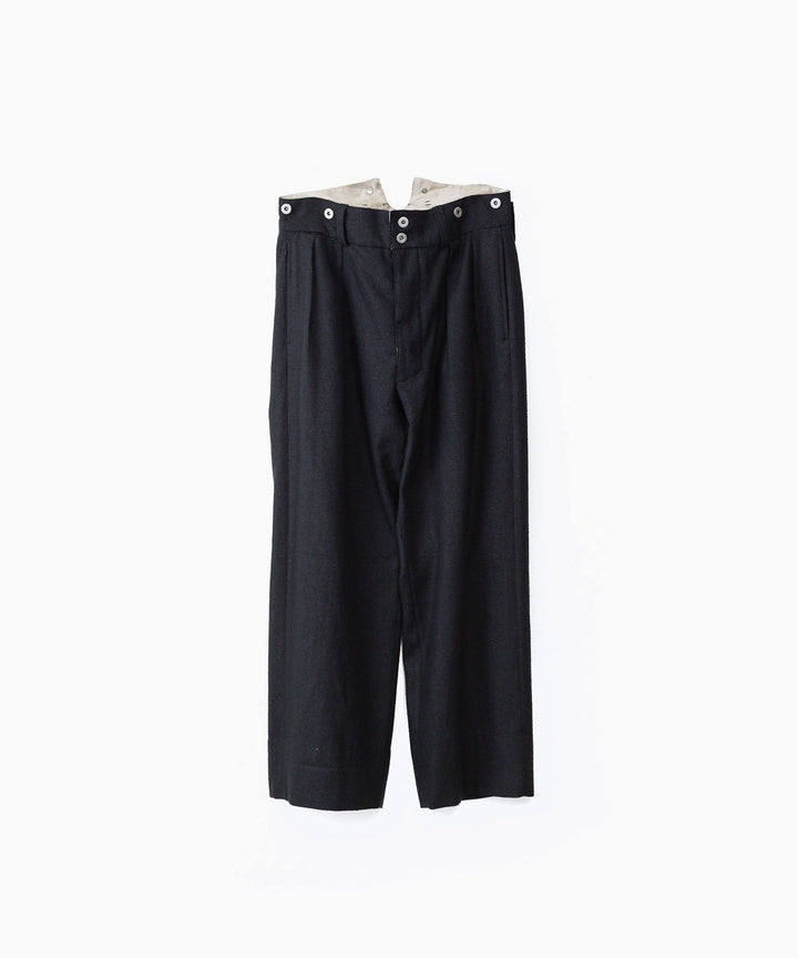 INTÉRIM インテリムのSILK LINEN "BOURGERON" FRENCH WORK TROUSERのBLACK 公式通販サイトsession福岡セレクトショップ