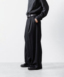 ssstein / シュタイン】W/CA BEAVER EXTRA WIDE TROUSERS - BLACK