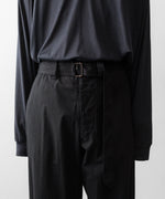 画像をギャラリービューアに読み込む, INTÉRIM インテリムのBLACK SURFAR GARMENT DYE BELTED FRENCH ARMY MIL BAGGY TROUSERのBLACK公式通販サイトsession福岡セレクトショップ

