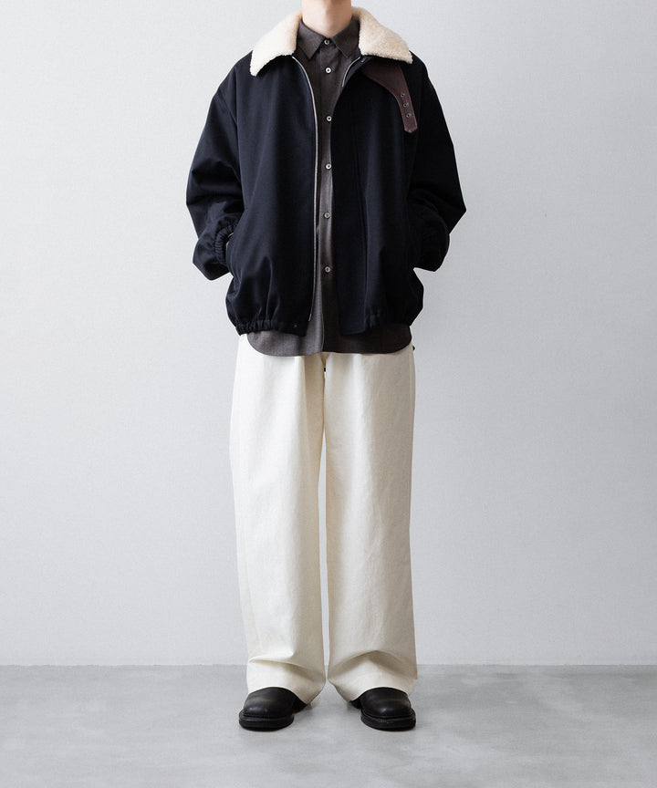 【ssstein】MOUTON COLLAR PADDED JACKET - DARK NAVY