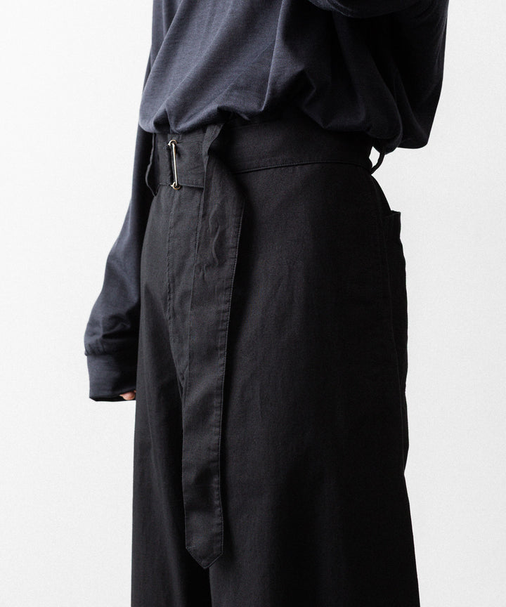 INTÉRIM インテリムのBLACK SURFAR GARMENT DYE BELTED FRENCH ARMY MIL BAGGY TROUSERのBLACK公式通販サイトsession福岡セレクトショップ