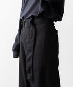 画像をギャラリービューアに読み込む, INTÉRIM インテリムのBLACK SURFAR GARMENT DYE BELTED FRENCH ARMY MIL BAGGY TROUSERのBLACK公式通販サイトsession福岡セレクトショップ
