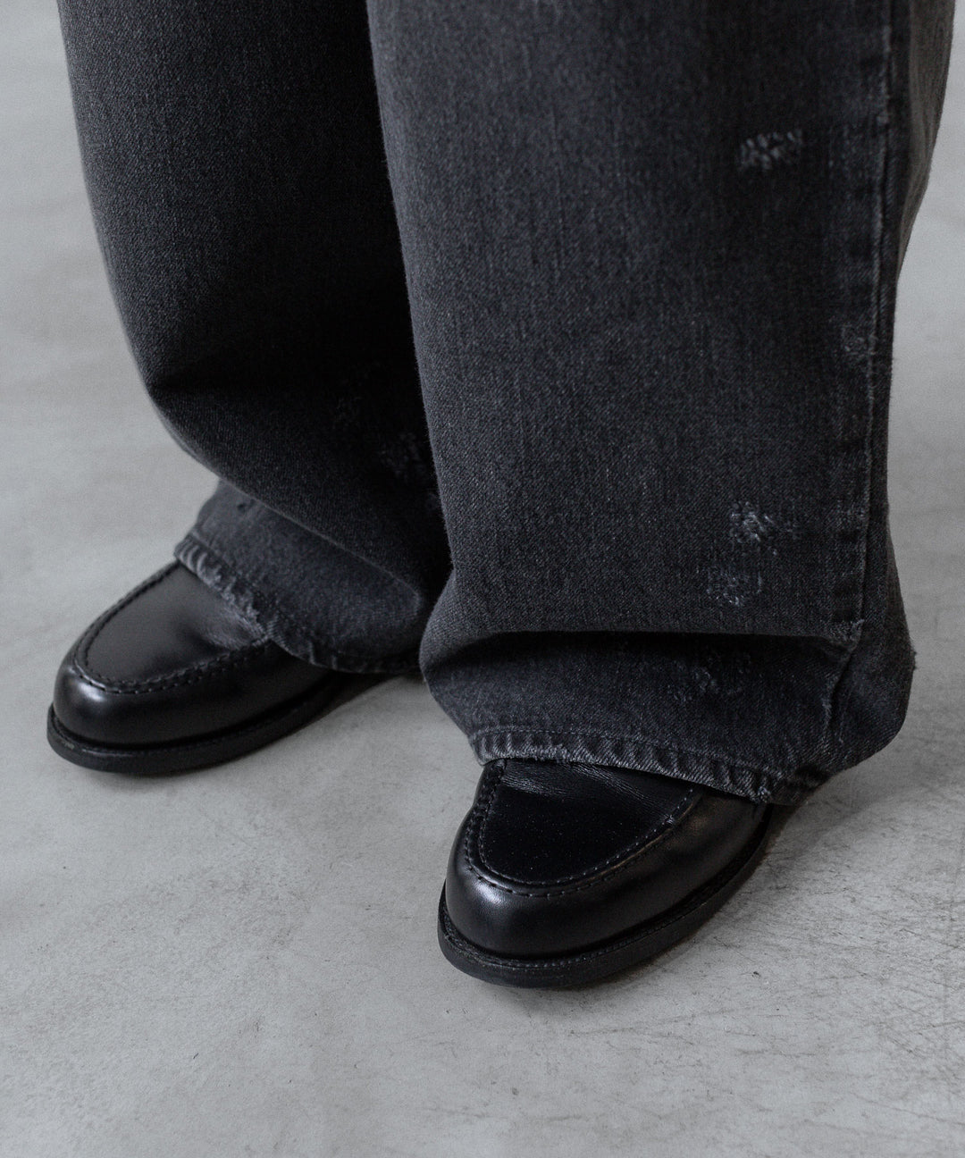 【ssstein】BAGGY DENIM JEANS - BLACK