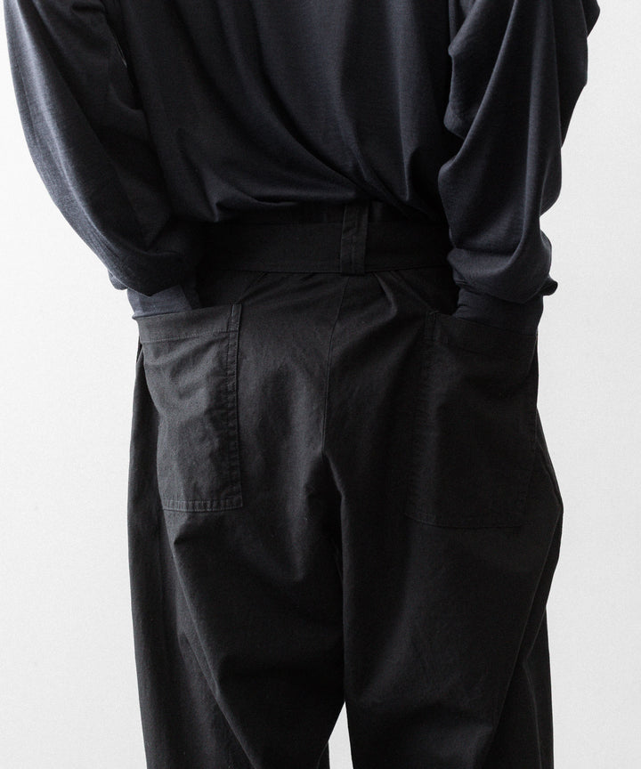 INTÉRIM インテリムのBLACK SURFAR GARMENT DYE BELTED FRENCH ARMY MIL BAGGY TROUSERのBLACK公式通販サイトsession福岡セレクトショップ