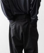 画像をギャラリービューアに読み込む, INTÉRIM インテリムのBLACK SURFAR GARMENT DYE BELTED FRENCH ARMY MIL BAGGY TROUSERのBLACK公式通販サイトsession福岡セレクトショップ
