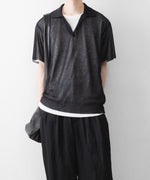 画像をギャラリービューアに読み込む, ssstein(シュタイン)のPE/RAMIE KNIT SS SKIPPER - BLACKの公式通販サイトsession福岡セレクトショップ

