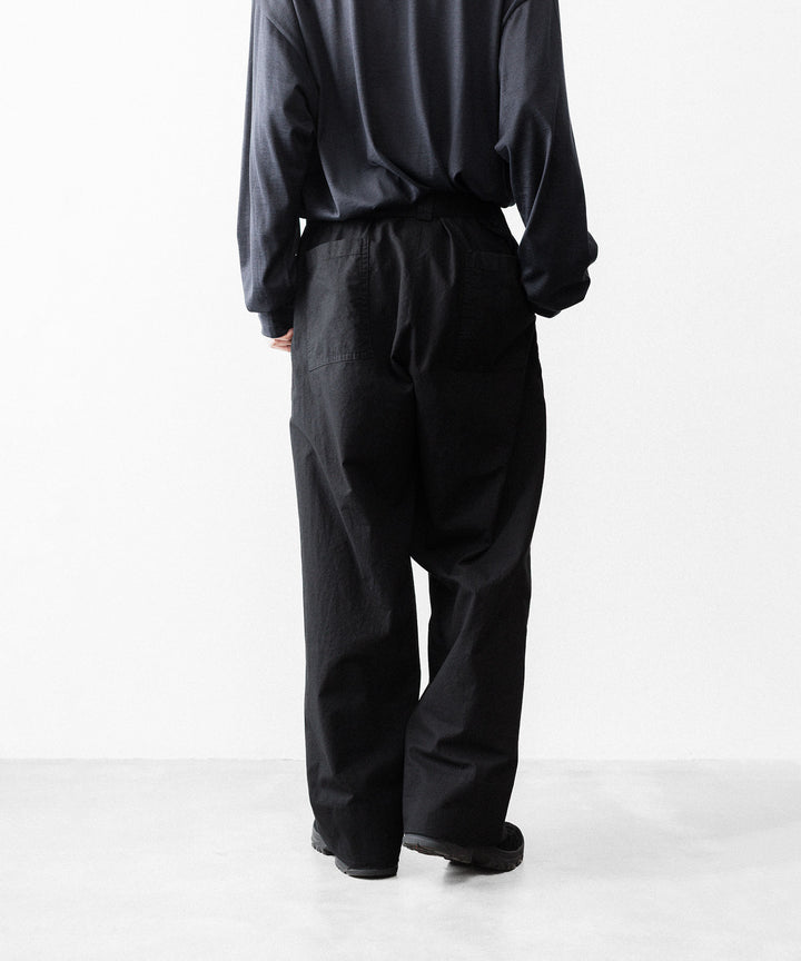 INTÉRIM インテリムのBLACK SURFAR GARMENT DYE BELTED FRENCH ARMY MIL BAGGY TROUSERのBLACK公式通販サイトsession福岡セレクトショップ