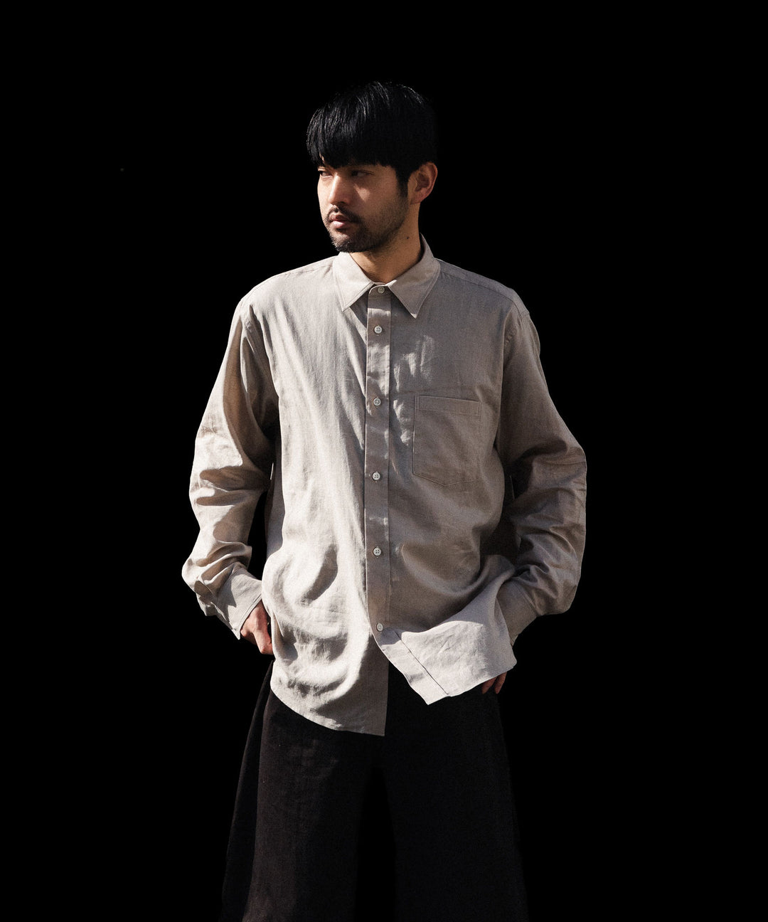 ssstein(シュタイン)のCOTTON SILK OVERSIZED PLACKET SHIRT - BEIGEの公式通販サイトsession福岡セレクトショップ