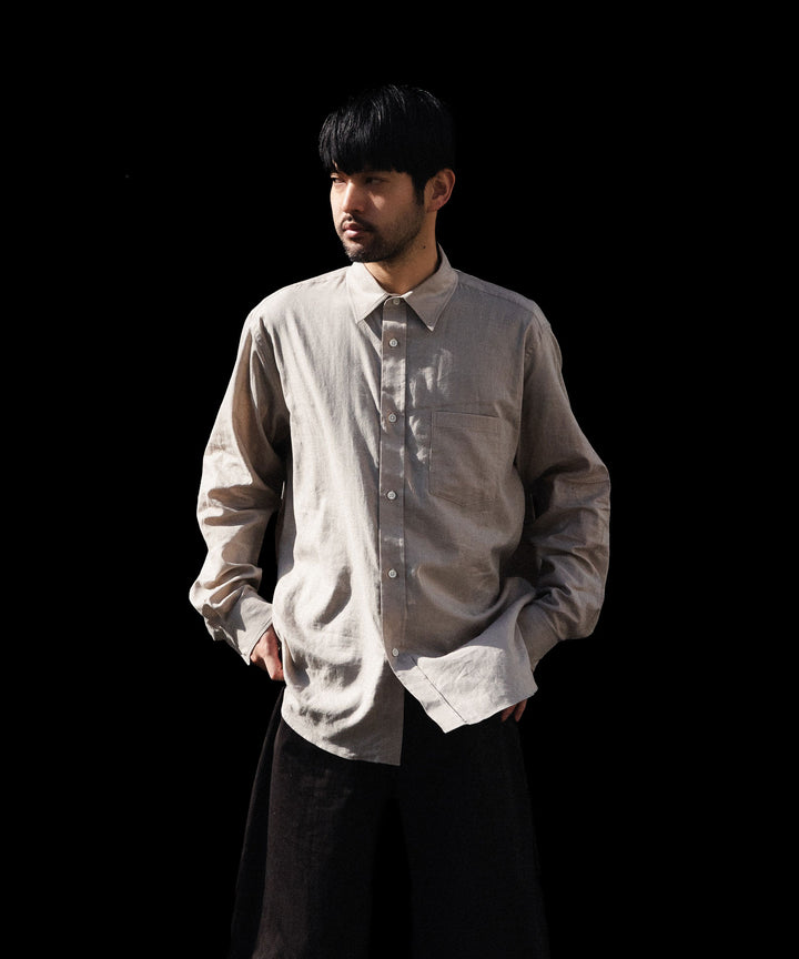 ssstein(シュタイン)のCOTTON SILK OVERSIZED PLACKET SHIRT - BEIGEの公式通販サイトsession福岡セレクトショップ