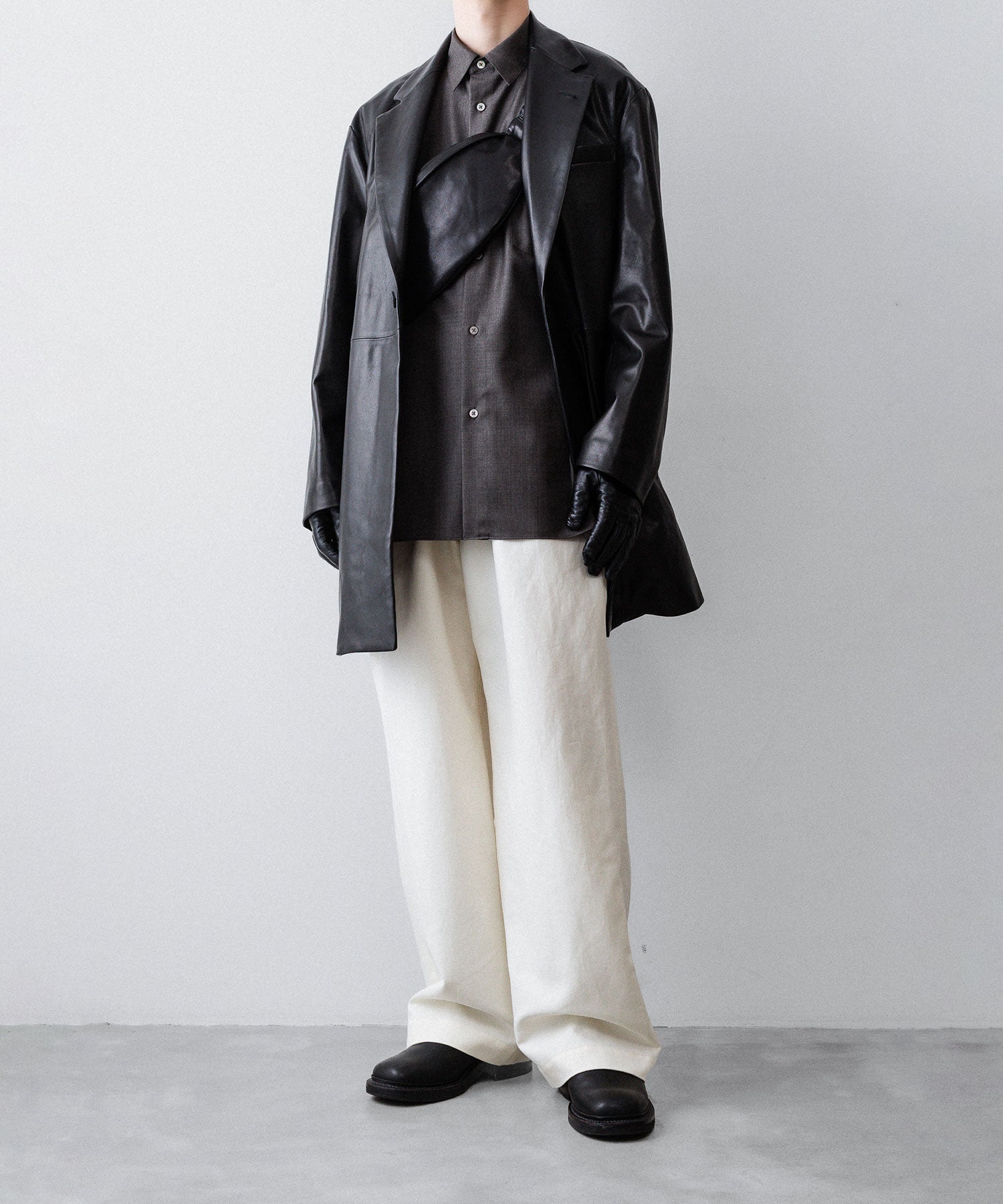 ssstein / シュタイン】DOUBLE WEAVE COTTON ONE TUCK WIDE PANTS