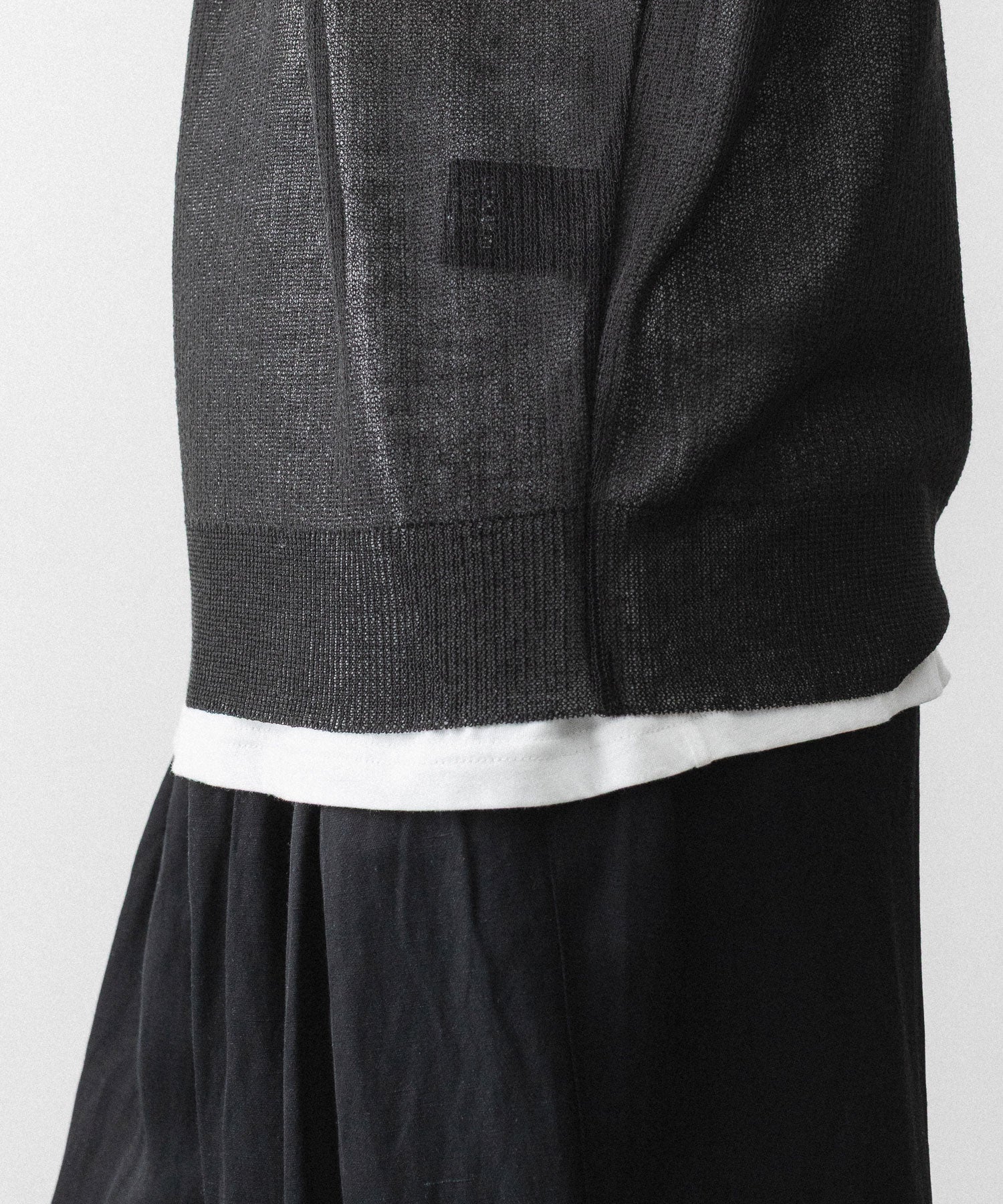 ssstein / シュタイン】PE/RAMIE KNIT SS SKIPPER - DARK CHARCOAL