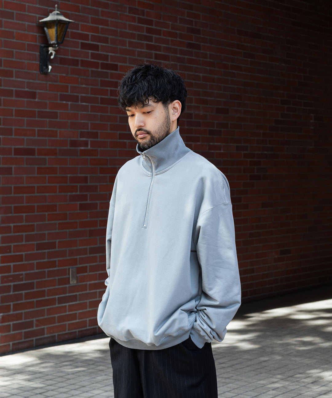 KANEMASA PHIL. カネマサフィル 23AW EXCLUSIVE - 36G SUPER FINE GAUGE HALF ZIP PULLOVER - LIGHT GRAY sessionセッション福岡セレクトショップ公式通販サイト