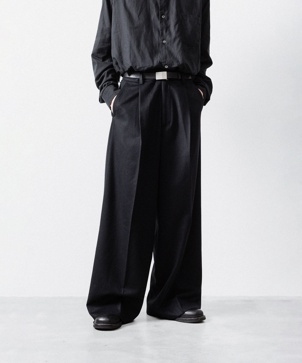 ssstein(シュタイン)のW/CA BEAVER EXTRA WIDE TROUSERS - BLACKの公式通販サイトsession福岡セレクトショップ