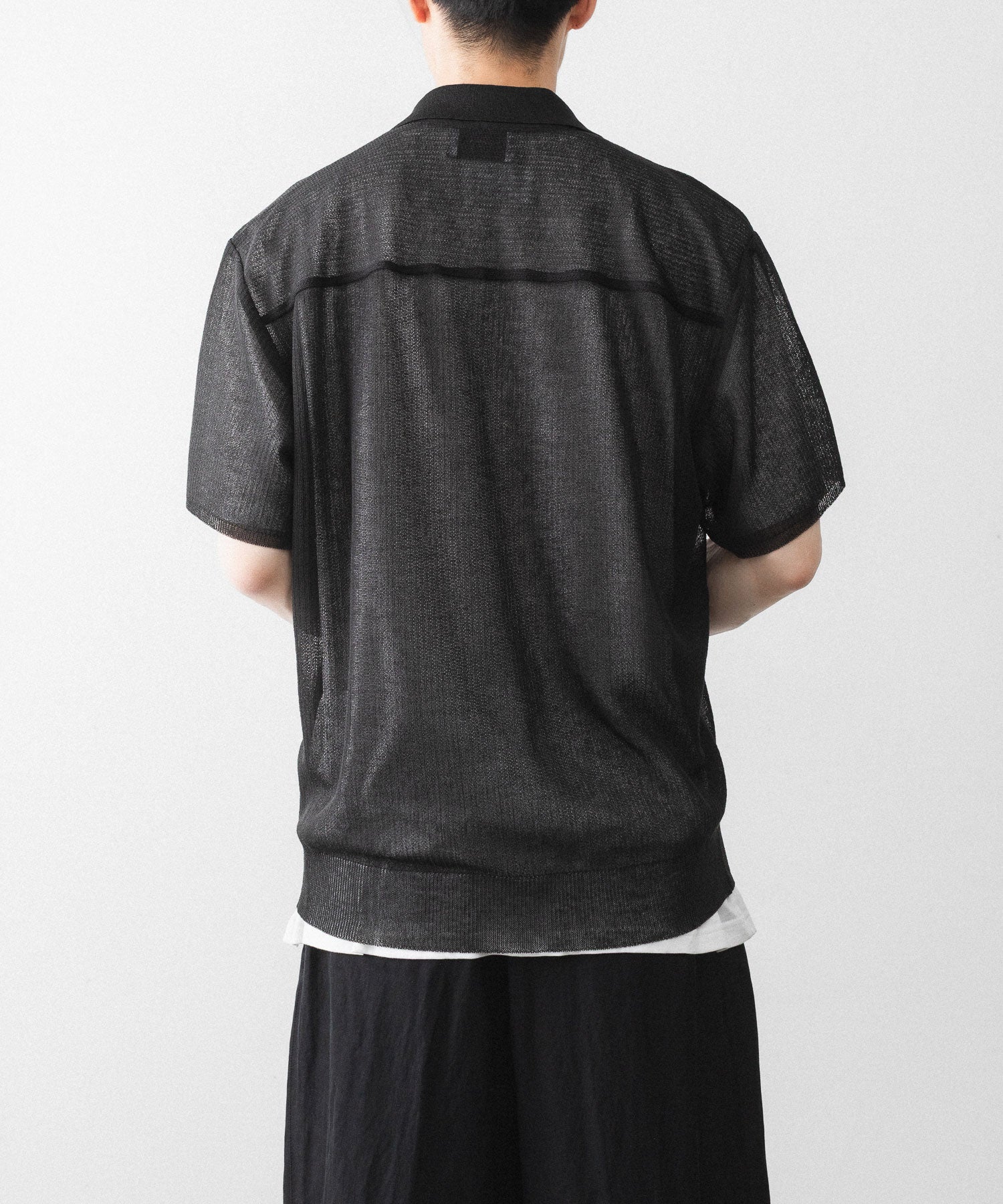 ssstein / シュタイン】PE/RAMIE KNIT SS SKIPPER - DARK CHARCOAL