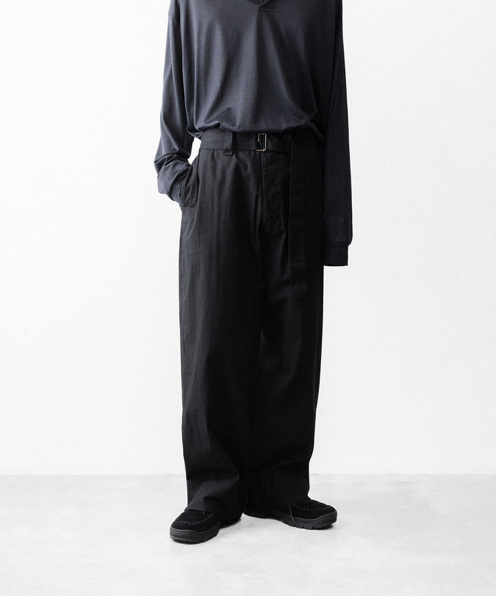 INTÉRIM インテリムのBLACK SURFAR GARMENT DYE BELTED FRENCH ARMY MIL BAGGY TROUSERのBLACK公式通販サイトsession福岡セレクトショップ