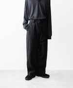 画像をギャラリービューアに読み込む, INTÉRIM インテリムのBLACK SURFAR GARMENT DYE BELTED FRENCH ARMY MIL BAGGY TROUSERのBLACK公式通販サイトsession福岡セレクトショップ
