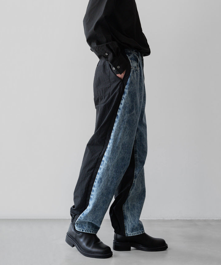 stein(シュタイン)の24SSコレクションNYLON COMBINATION CHEMICAL BLEACHED DENIM JEANSのINDIGO