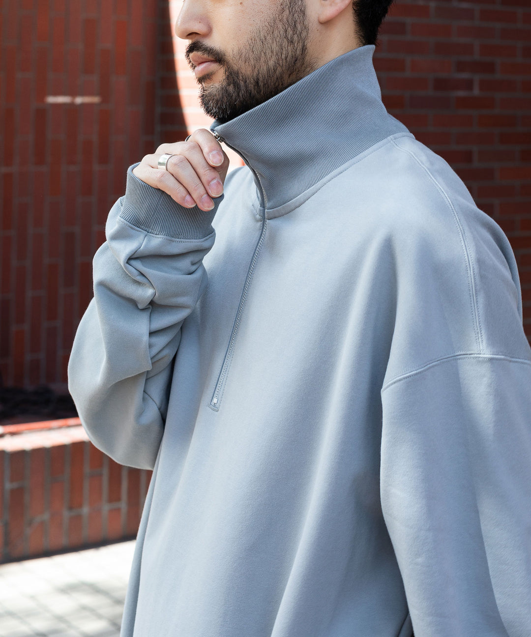 KANEMASA PHIL. カネマサフィル 23AW EXCLUSIVE - 36G SUPER FINE GAUGE HALF ZIP PULLOVER - LIGHT GRAY sessionセッション福岡セレクトショップ公式通販サイト