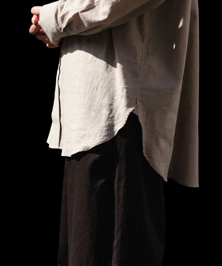 【ssstein】COTTON SILK OVERSIZED PLACKET SHIRT - BEIGE