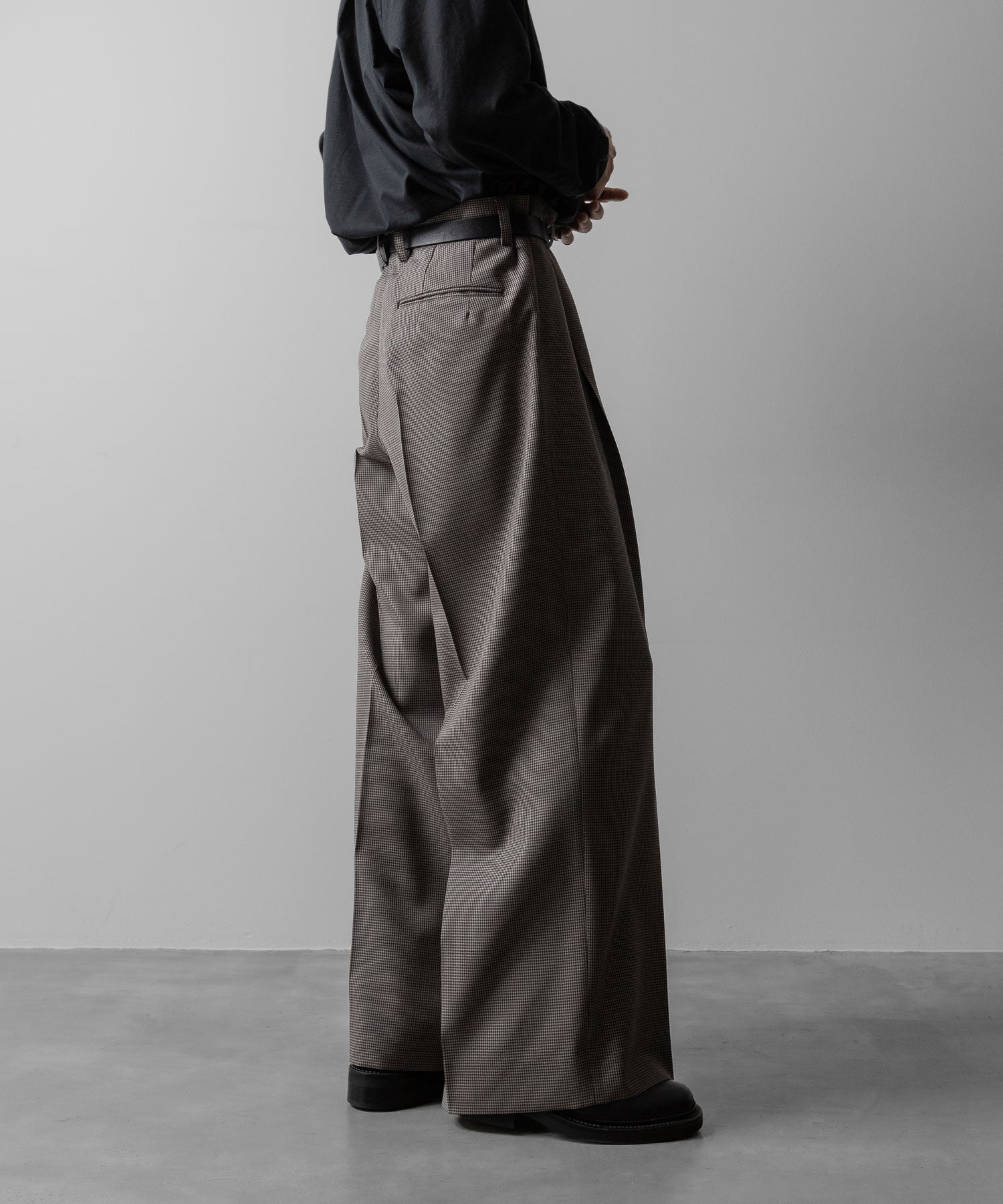 ssstein(シュタイン)のDOUBLE WEAVE HOUNDSTOOTH EXTRA WIDE TROUSERS - HOUNDSTOOTHの公式通販サイトsession福岡セレクトショップ