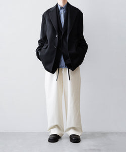 ssstein / シュタイン】DOUBLE WEAVE COTTON ONE TUCK WIDE PANTS