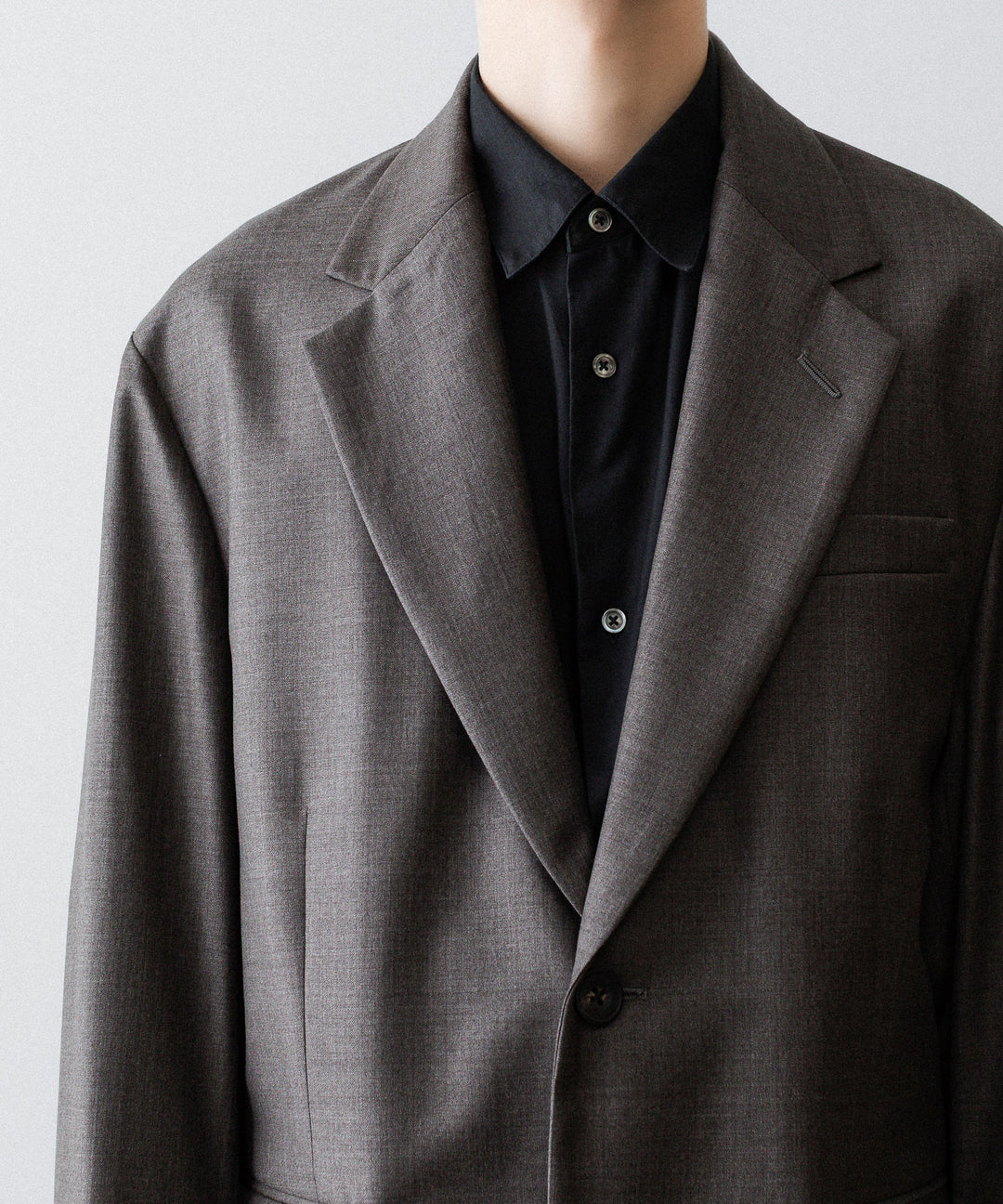 ssstein(シュタイン)のEXTRA FINE WOOL OVERSIZED SINGLE BREAST LONG JACKET - BROWN GREYの公式通販サイトsession福岡セレクトショップ