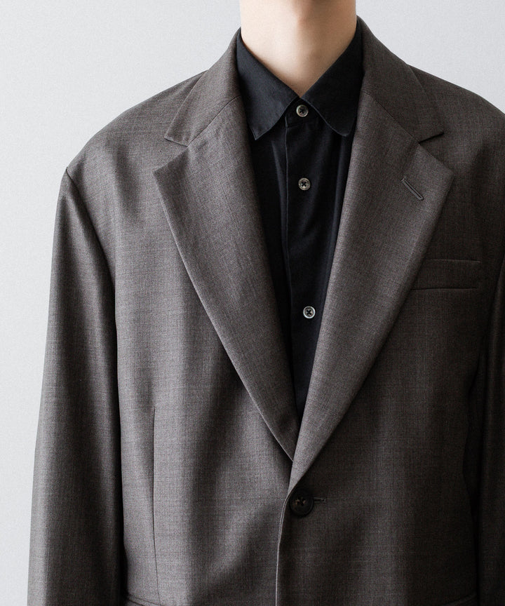ssstein(シュタイン)のEXTRA FINE WOOL OVERSIZED SINGLE BREAST LONG JACKET - BROWN GREYの公式通販サイトsession福岡セレクトショップ
