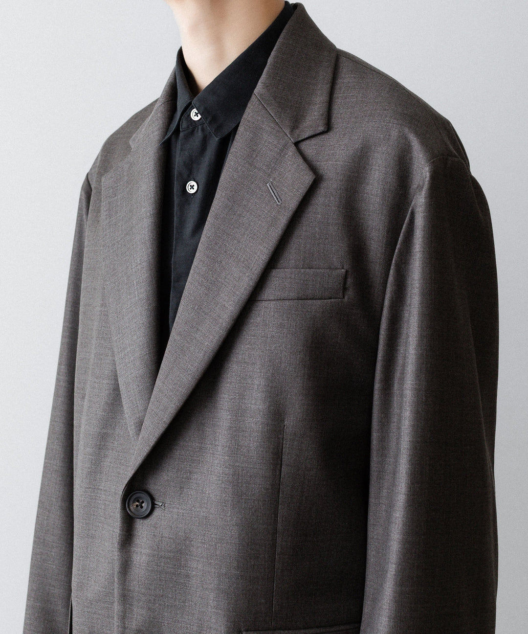 ssstein(シュタイン)のEXTRA FINE WOOL OVERSIZED SINGLE BREAST LONG JACKET - BROWN GREYの公式通販サイトsession福岡セレクトショップ