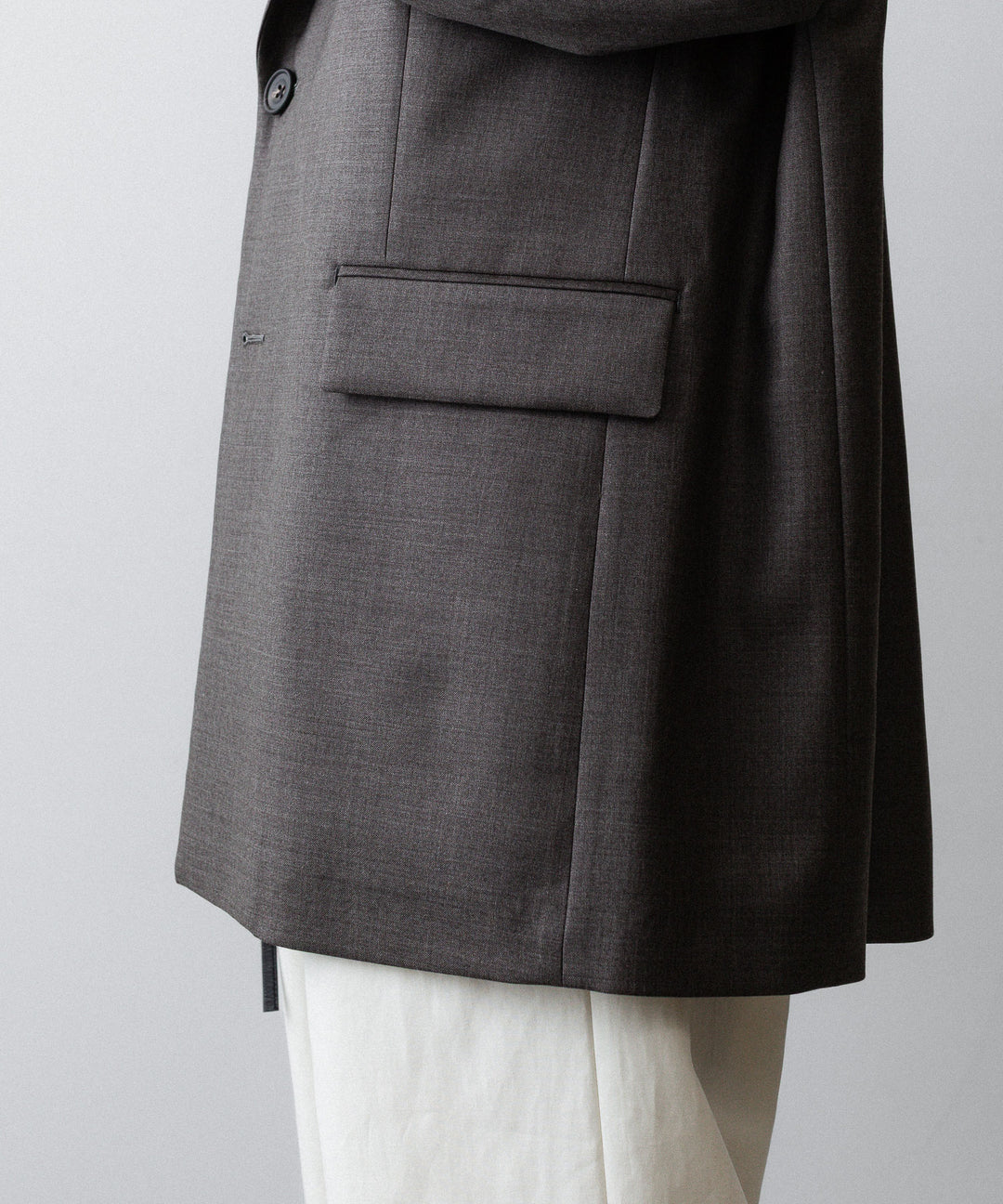 ssstein(シュタイン)のEXTRA FINE WOOL OVERSIZED SINGLE BREAST LONG JACKET - BROWN GREYの公式通販サイトsession福岡セレクトショップ