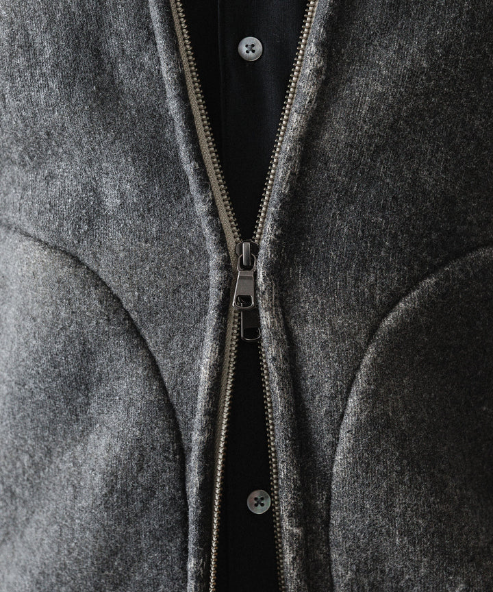 【ANTHEM A】CRACK WOOL BOA BOMBER JACKET - CARBON