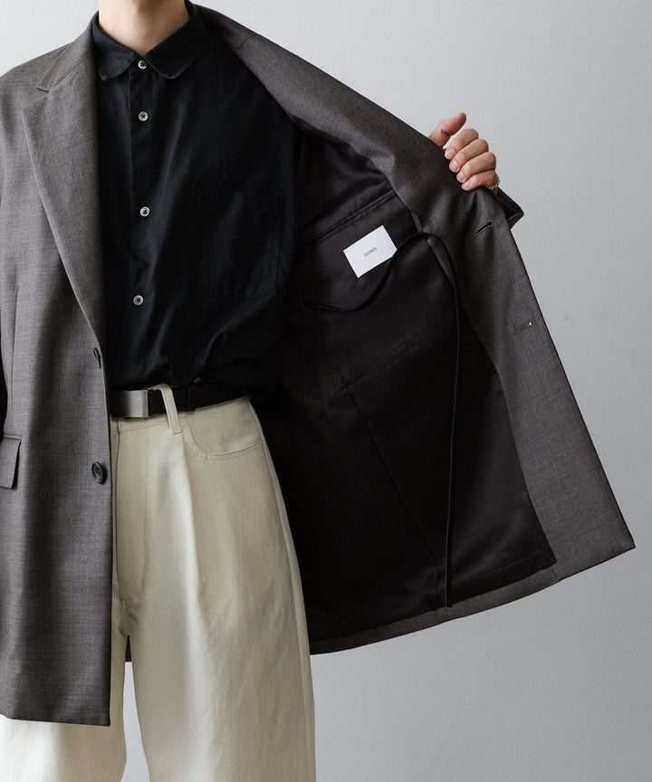 ssstein(シュタイン)のEXTRA FINE WOOL OVERSIZED SINGLE BREAST LONG JACKET - BROWN GREYの公式通販サイトsession福岡セレクトショップ