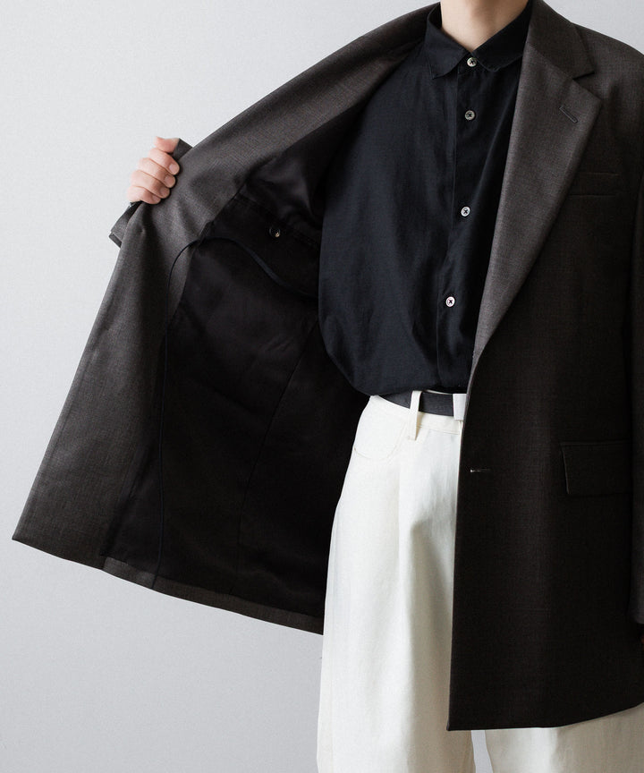 ssstein(シュタイン)のEXTRA FINE WOOL OVERSIZED SINGLE BREAST LONG JACKET - BROWN GREYの公式通販サイトsession福岡セレクトショップ