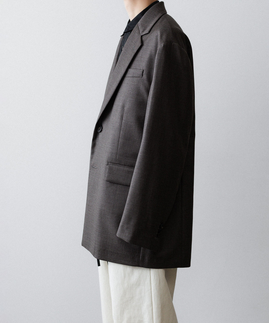 ssstein(シュタイン)のEXTRA FINE WOOL OVERSIZED SINGLE BREAST LONG JACKET - BROWN GREYの公式通販サイトsession福岡セレクトショップ