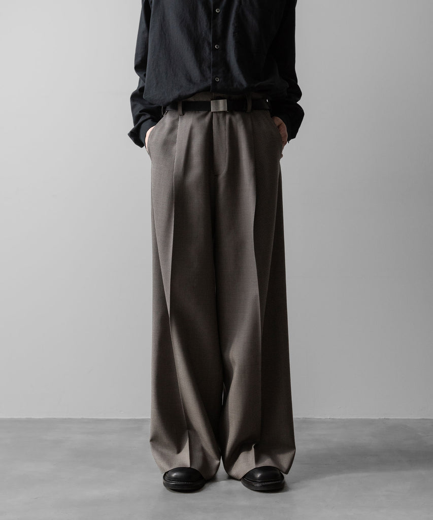 ssstein / シュタイン】DOUBLE WEAVE HOUNDSTOOTH EXTRA WIDE TROUSERS