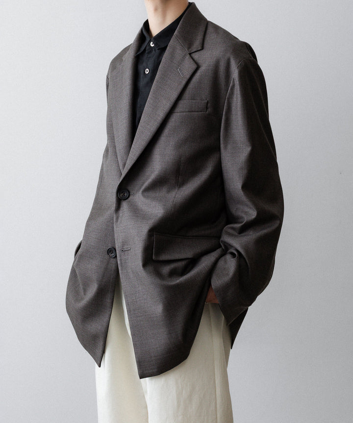 ssstein(シュタイン)のEXTRA FINE WOOL OVERSIZED SINGLE BREAST LONG JACKET - BROWN GREYの公式通販サイトsession福岡セレクトショップ