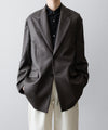 【ssstein】EXTRA FINE WOOL OVERSIZED SINGLE BREAST LONG JACKET - BROWN GREY